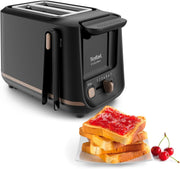 Tefal Includeo Grille-pain 2 fentes, Pinces Magnétiques, Grandes commandes, 7 niveaux de dorage, Tiroir ramasse-miettes amovible, Fonction surélévation
