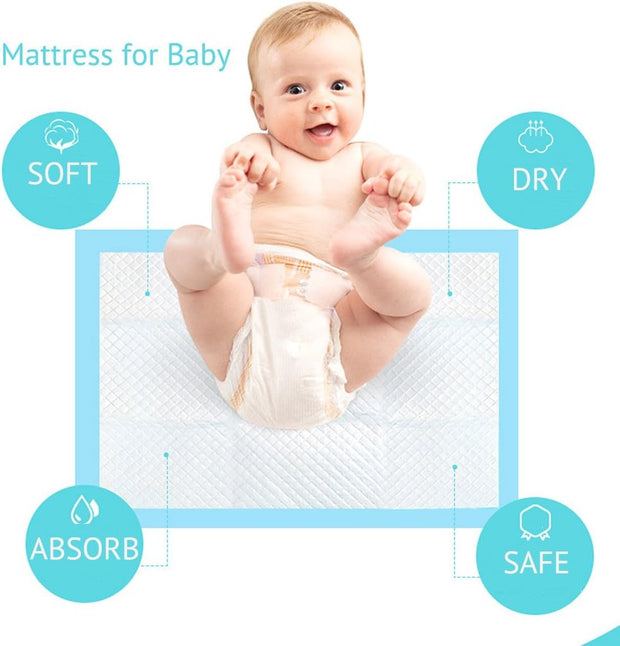 Lot de 100 alèses jetables pour table à langer, pour bébé, respirantes, imperméables, anti-fuite, à absorption rapide, 33 x 46 cm
