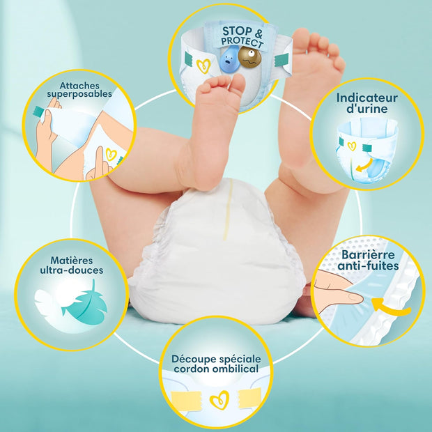 Pampers Premium Protection Taille 1, x112 Couches