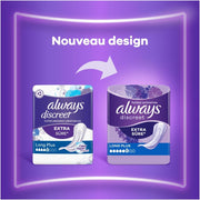 Always Discreet, 64 Serviettes Hygiéniques Incontinence Femme, Long plus 5 Gouttes, Protection Absorbante pour Fuites Urinaires Importantes, Pack 1 Mois