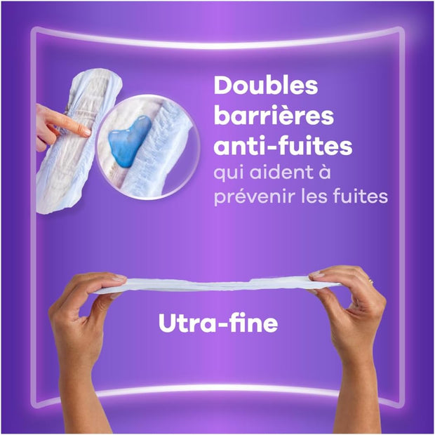 Always Discreet, 64 Serviettes Hygiéniques Incontinence Femme, Long plus 5 Gouttes, Protection Absorbante pour Fuites Urinaires Importantes, Pack 1 Mois