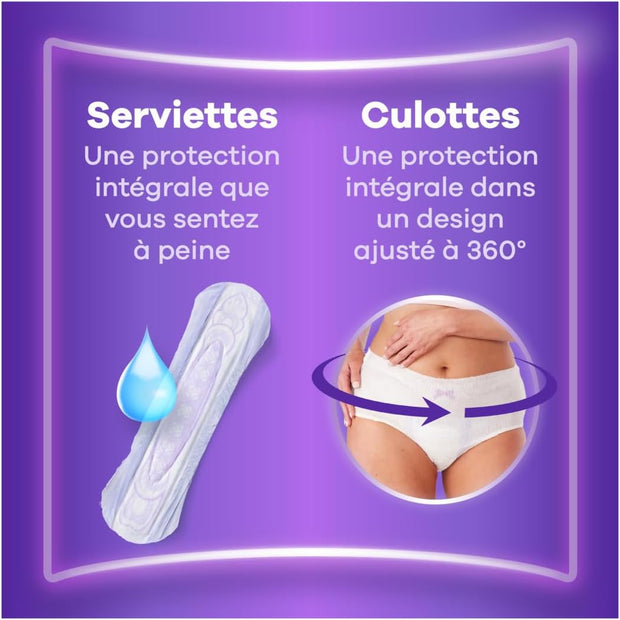 Always Discreet, 64 Serviettes Hygiéniques Incontinence Femme, Long plus 5 Gouttes, Protection Absorbante pour Fuites Urinaires Importantes, Pack 1 Mois