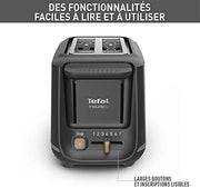 Tefal Includeo Grille-pain 2 fentes, Pinces Magnétiques, Grandes commandes, 7 niveaux de dorage, Tiroir ramasse-miettes amovible, Fonction surélévation