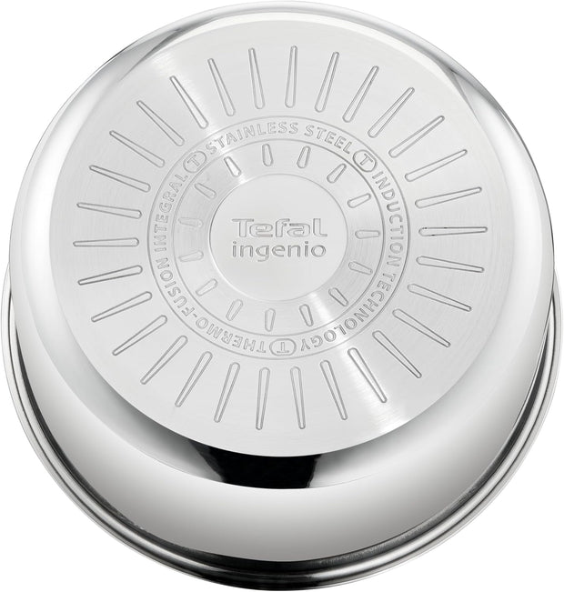 Tefal Ingenio Preference On L898S3 - Set di 3 casseruole, manico rimovibile, adatto al forno fino a 250 °C, senza manico, adatto per tutti i piani cottura, a induzione, in acciaio inox, 16/18/20 cm