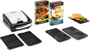 Tefal Croque gaufres et sandwiches, 2 jeux de plaques inclus, Rangement facile, Nettoyage facile, Indicateur de chauffe, revêtement antiadhésif, Snack Collection