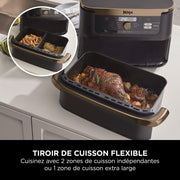 ( Da sisteamre )NINJA Foodi FlexDrawer Air Fryer, Dual Zone Avec Séparateur Amovible, Grand Tiroir de 10.4 L, 7-en-1, Double Zone, Pièces Antiadhésives Compatibles Au Lave-Vaisselle, Noir & Cuivre,