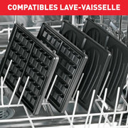 Tefal Croque gaufres et sandwiches, 2 jeux de plaques inclus, Rangement facile, Nettoyage facile, Indicateur de chauffe, revêtement antiadhésif, Snack Collection