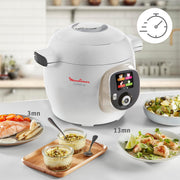Moulinex, Cookeo Multicuiseur intelligent 6L, 150 recettes intégrées, Cuisson sans surveillance, Ecran intuitif, Guide de cuisson, Application MyMoulinex, 1600W, Blanc, 15 ans réparabilité