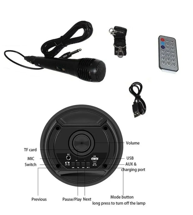 Enceinte Bluetooth Sans Fil de Nouvelle Génération Dolby Surround 95 Watts + Micro Karaoké : Son Clair jusqu'à 20 Mètres de Distance