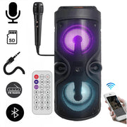 Enceinte Bluetooth Sans Fil de Nouvelle Génération Dolby Surround 95 Watts + Micro Karaoké : Son Clair jusqu'à 20 Mètres de Distance