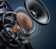Enceinte Bluetooth Sans Fil de Nouvelle Génération Dolby Surround 95 Watts + Micro Karaoké : Son Clair jusqu'à 20 Mètres de Distance
