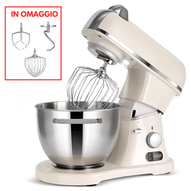 Potente Impastatrice Planetaria da 1500W per Impasti Perfetti e Uniformi in Soli 8 Minuti Ideale per Grandi Preparazioni in Cucina 2025