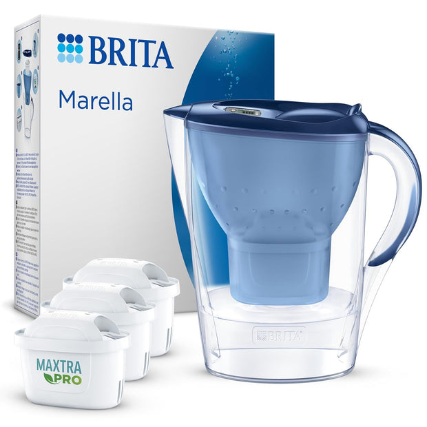 BRITA Caraffa filtrante acqua Marella Blu (2.4L) incl. 6 x filtri