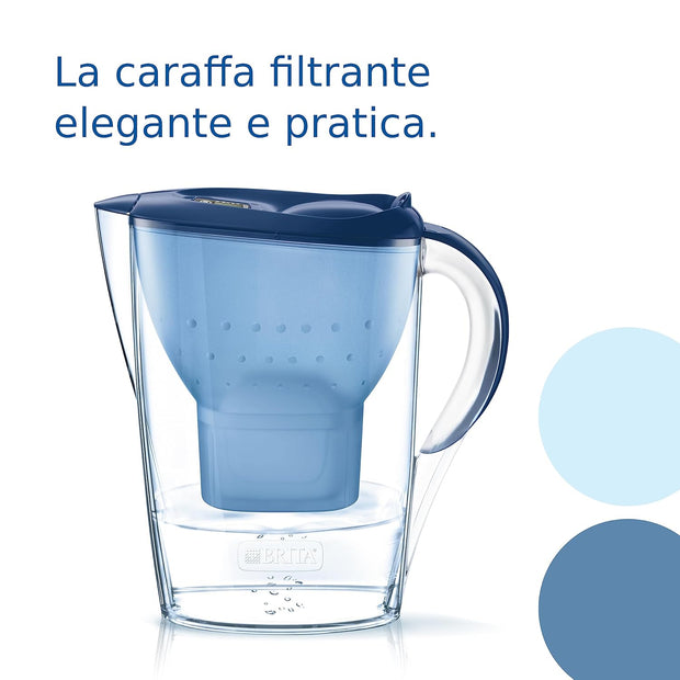 BRITA Caraffa filtrante acqua Marella Blu (2.4L) incl. 6 x filtri