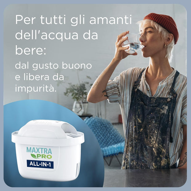 BRITA Caraffa filtrante acqua Marella Blu (2.4L) incl. 6 x filtri